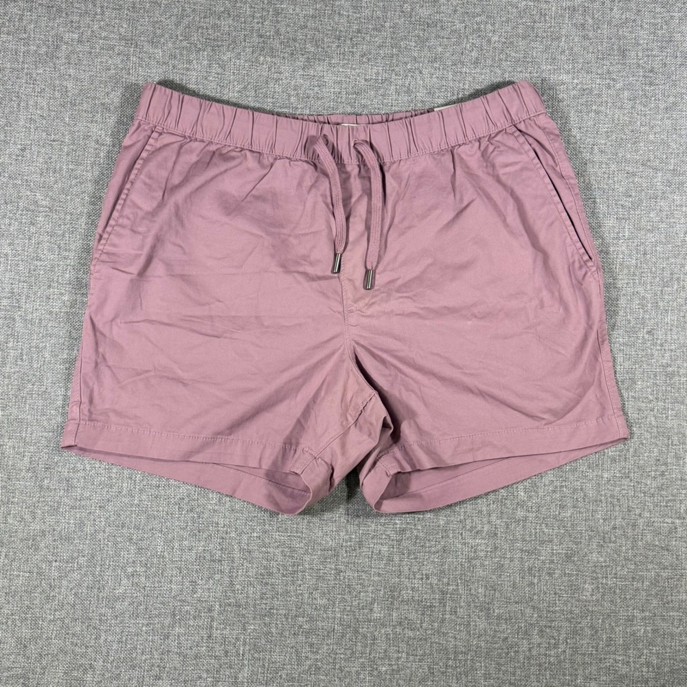 NWT Sonoma Everyday Pull On Shorts Mens 36 Pink 5in Inseam Stretch Chino Mauve